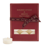 Habitat Clear Cup Tealights Candle  - Golden Myrrh & Amber - Pack of 12