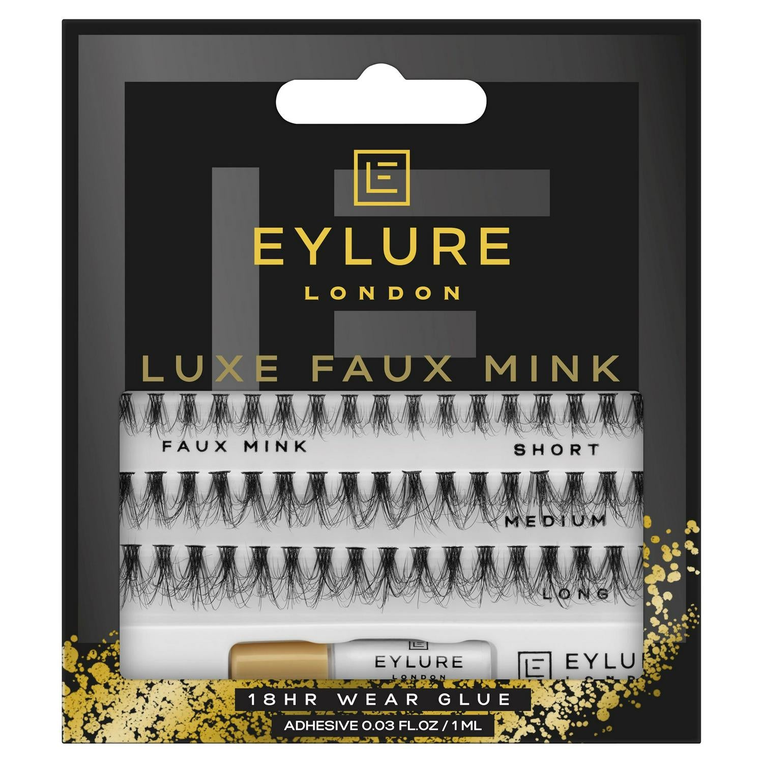 Faux Mink Individual False Eyelashes with 18-Hour Wear Glue