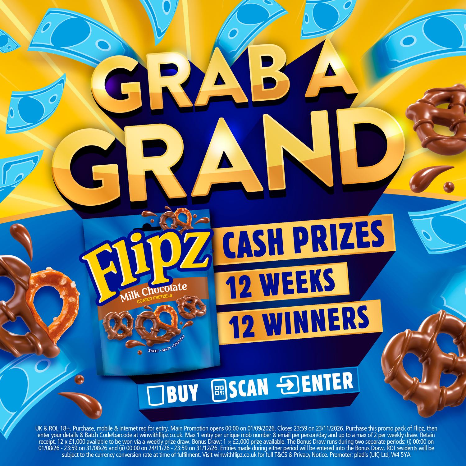 Flipz salted caramel coated pretzels 90g - British product