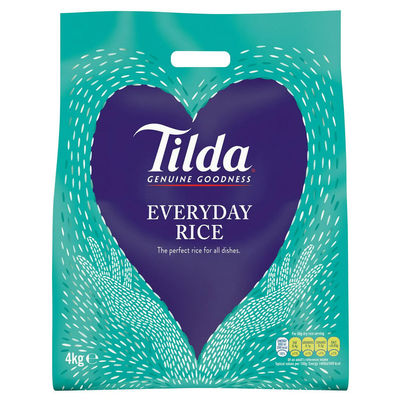 Tilda everyday rice 4kg white grain (British brand)