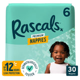 Rascals Premium Nappies Size 6 pack of 30 (British brand)
