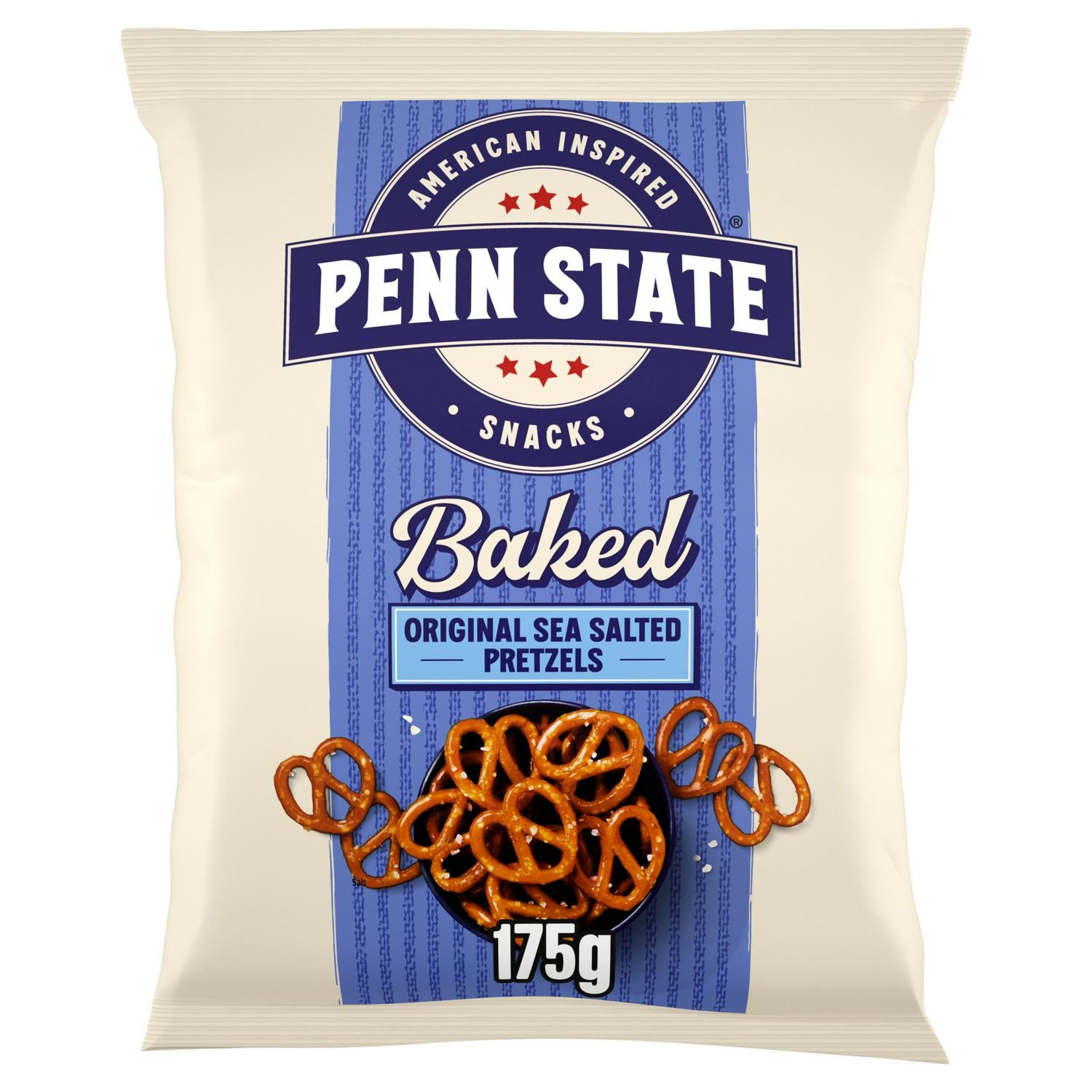 Penn State pretzel knots sea salted 175g, imported from the UK