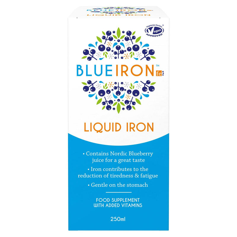 Blueiron Iron Liquid Supplement Nordic Blueberry 250ml - British product