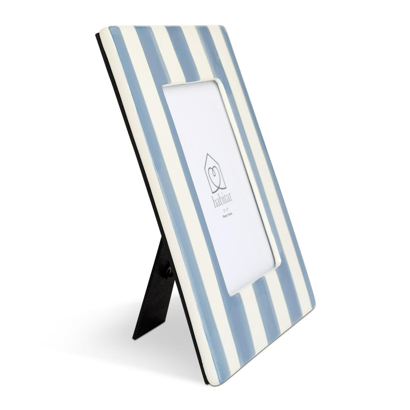 Habitat Ceramic Stripe Photo Frame Blue, UK version