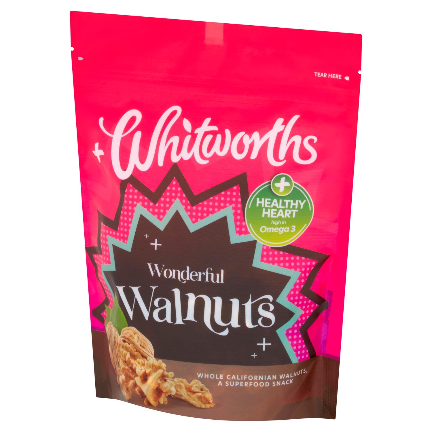 Whitworths Wonderful Walnuts whole California nuts 110g (British brand)