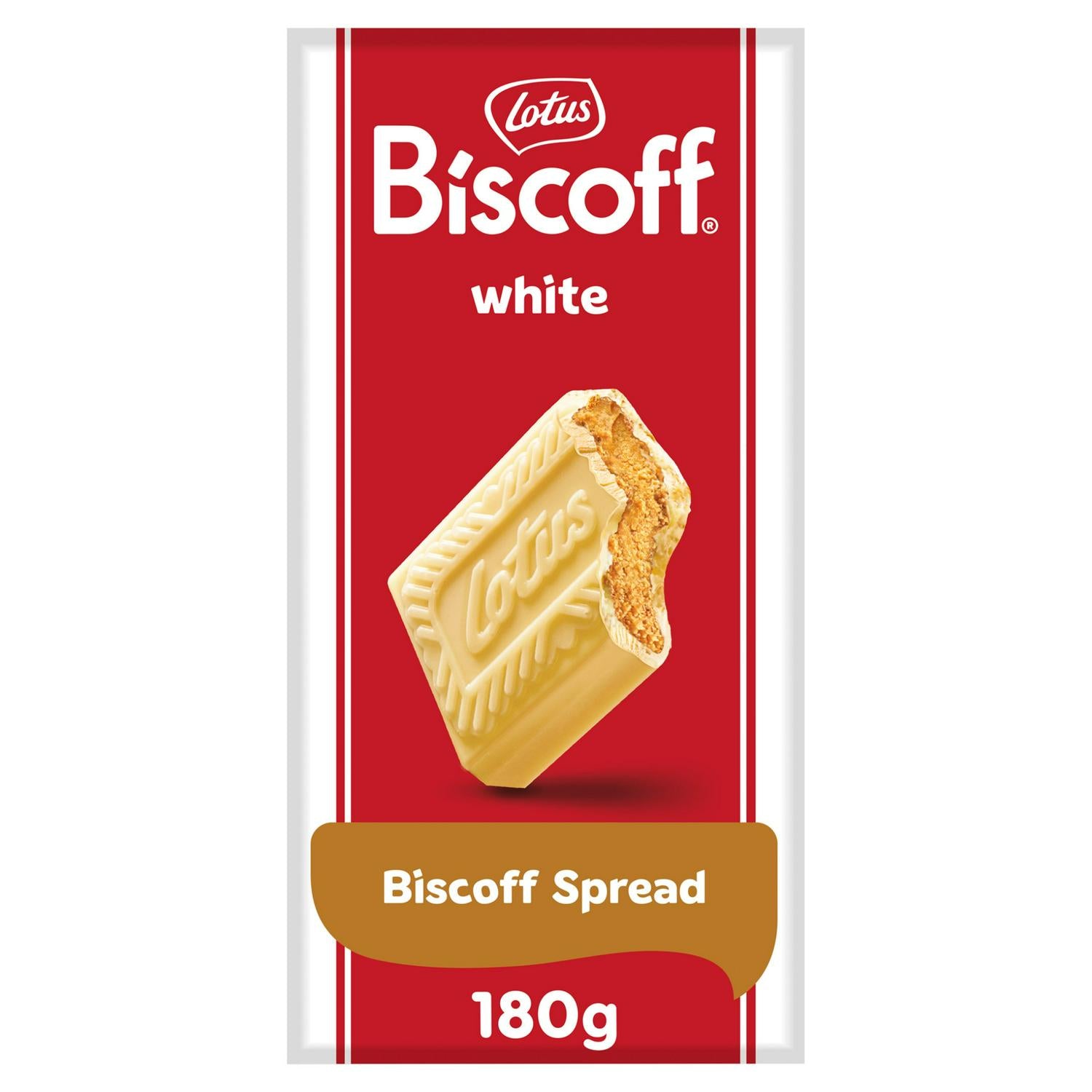 Lotus Biscoff white chocolate bar 180g, UK version
