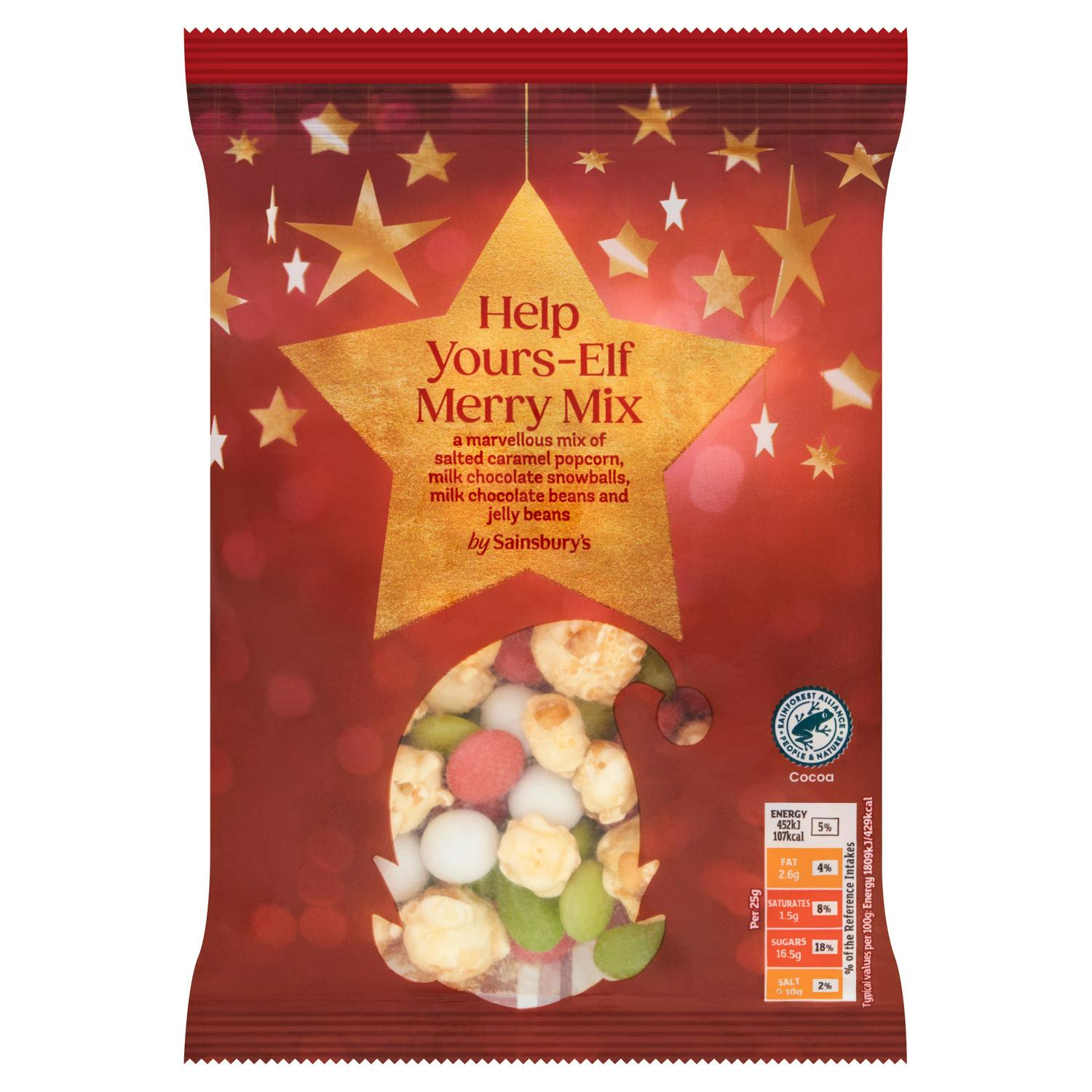 Mixed Snack with Milk Chocolate, Salted Caramel Popcorn, and Jelly Beans 200g