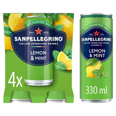 San Pellegrino Zitrone und Minze Sprudelgetränk Softdrink 4 x 330ml
