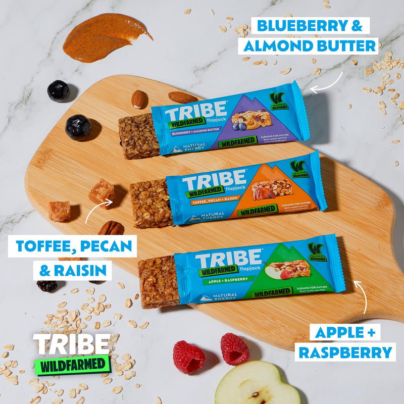 Tribe Flapjack Bars Apple and Raspberry 3 x 50g (British brand)