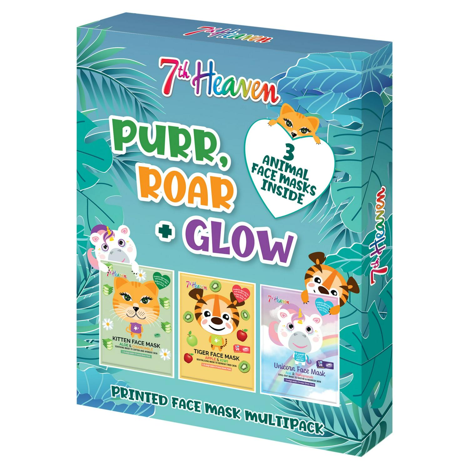 Hydrating Soothing Brightening Animal Face Mask Trio for All Face Sizes