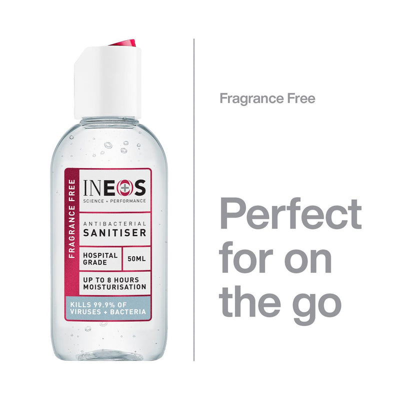 Ineos Antibacterial Hand Sanitiser Gel 50ml, imported from the UK