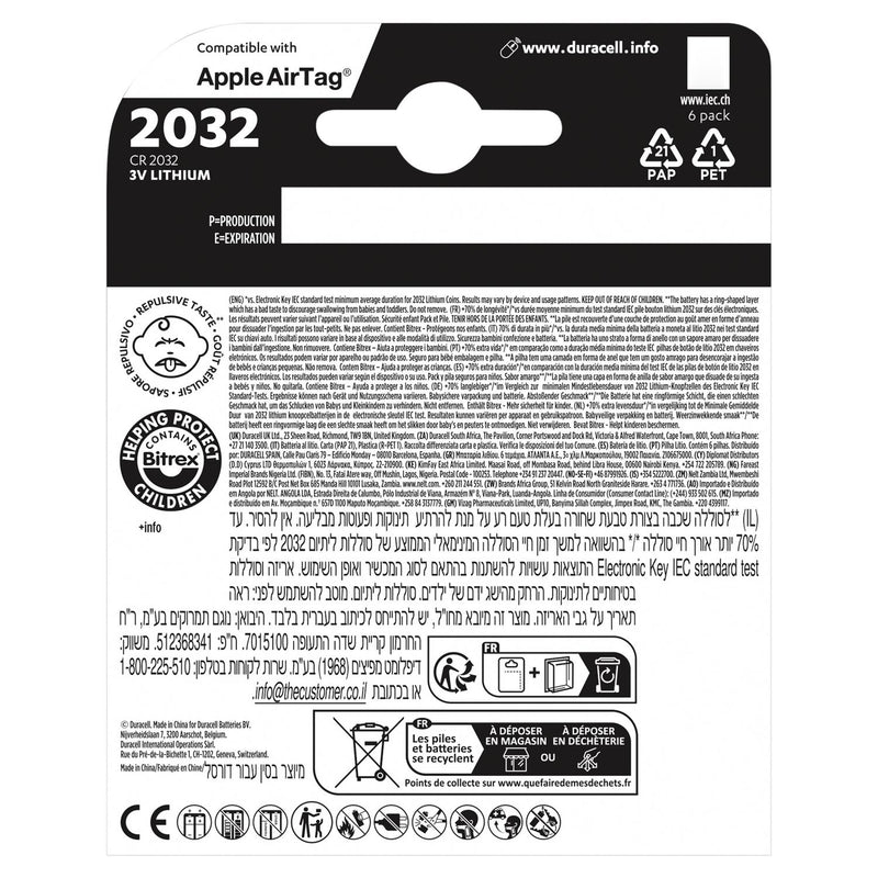 Duracell CR2032 Lithium Coin Battery 3V - British product