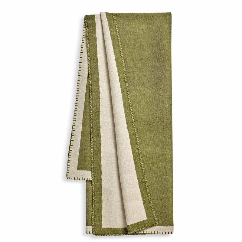 Habitat Green Blanket Stitch Throw 125x150cm, UK version