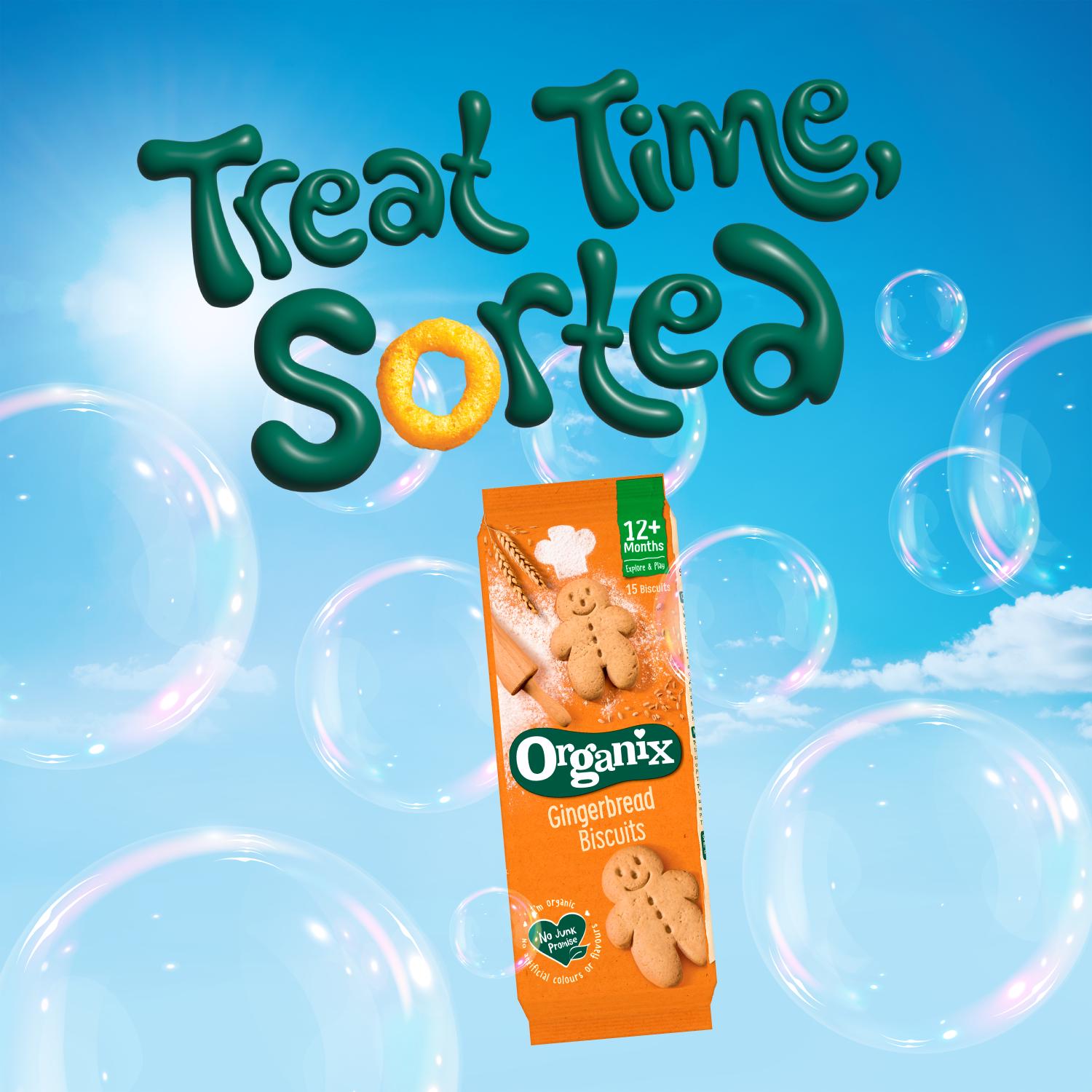 Organix Mini Gingerbread Men Biscuits 5x20g, imported from the UK
