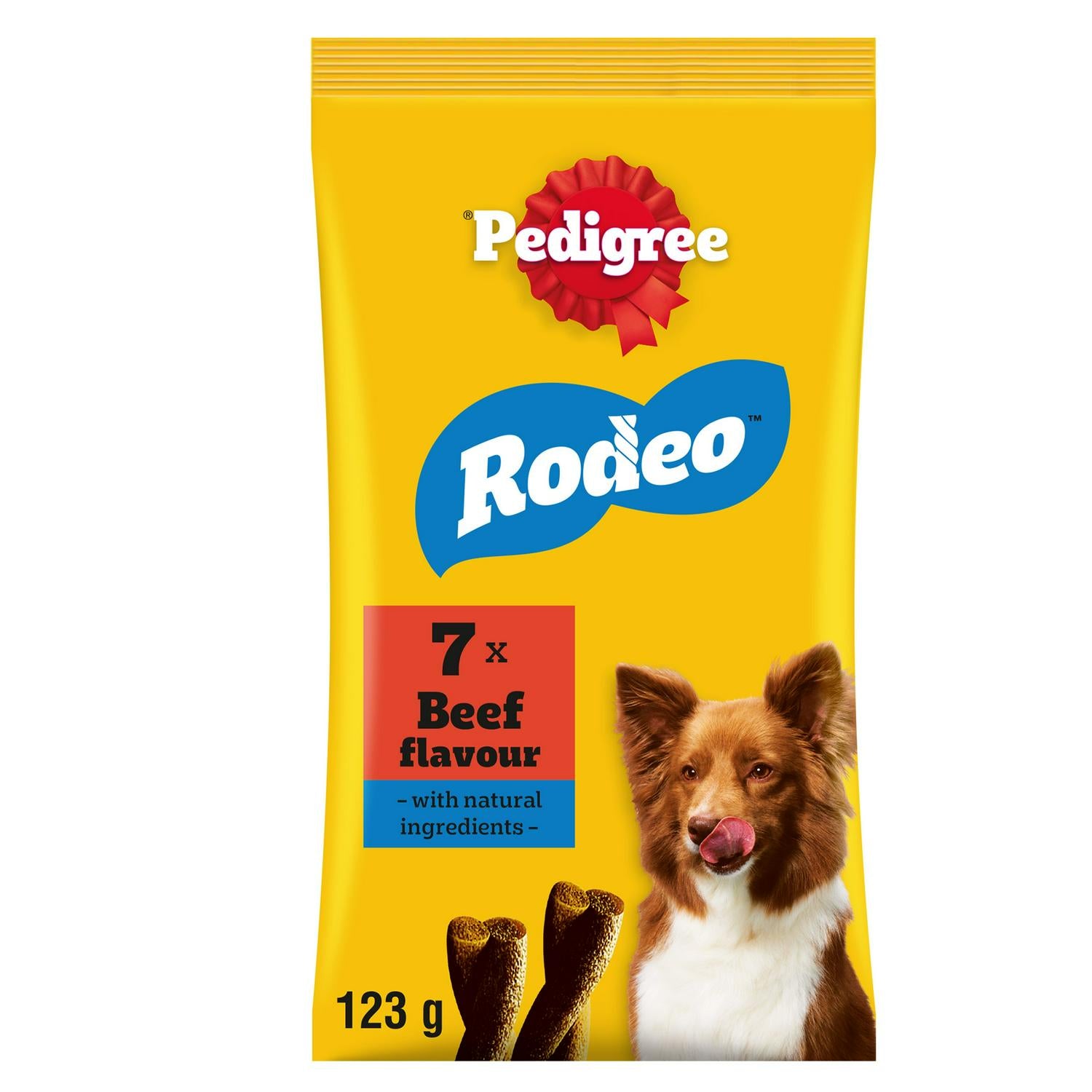 Pedigree Rodeo Adult Dog Treats Beef Sticks x7 123g