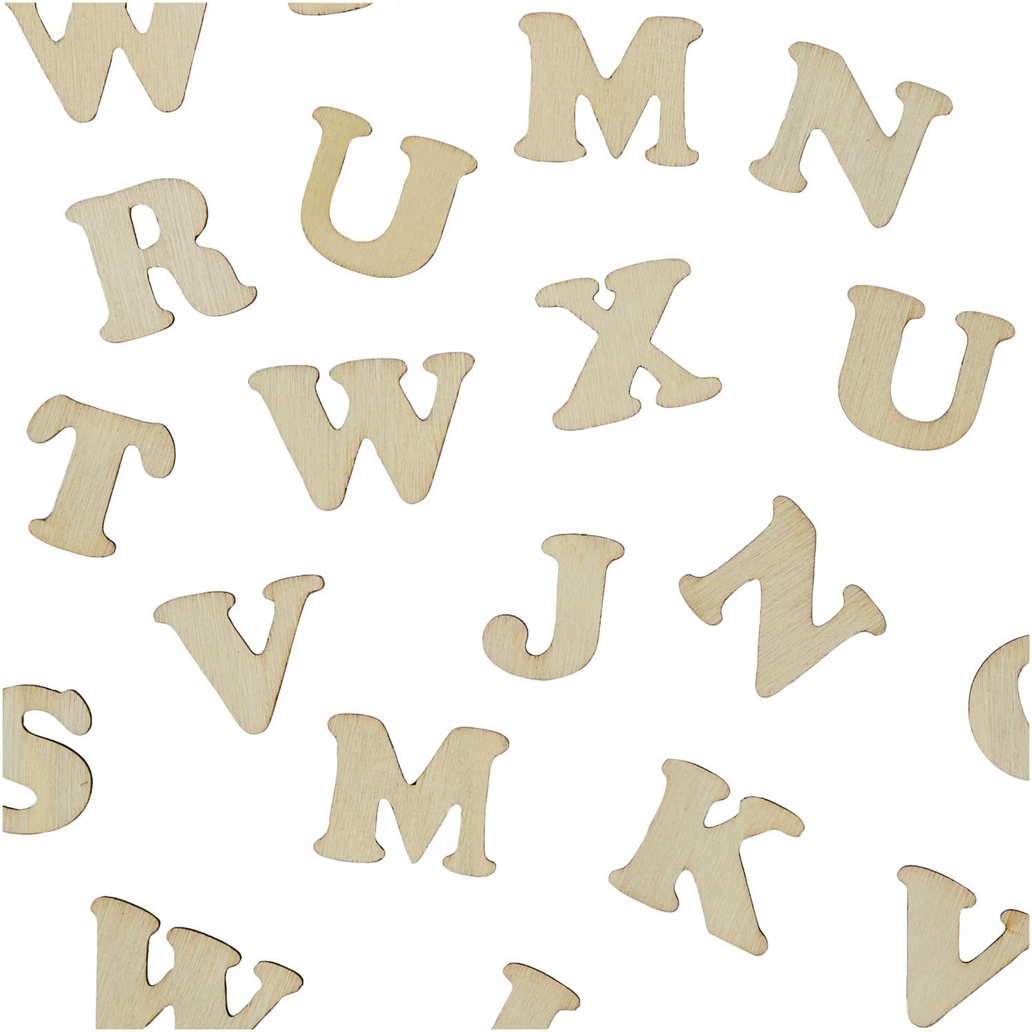 Wooden alphabet letters pack 78 pieces childrens craft kit, UK version