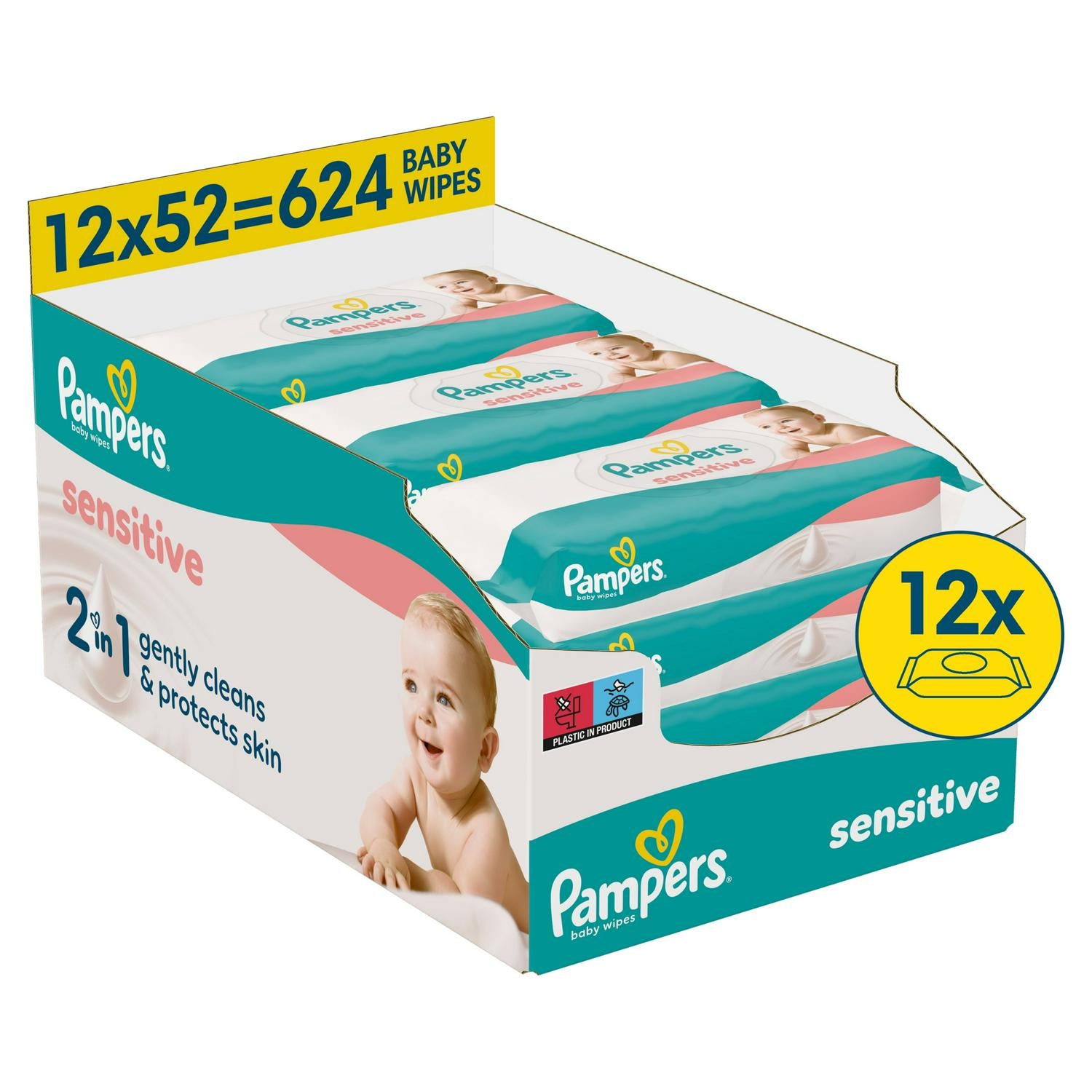 Pampers Sensitive Baby Wipes 12x52 Pack
