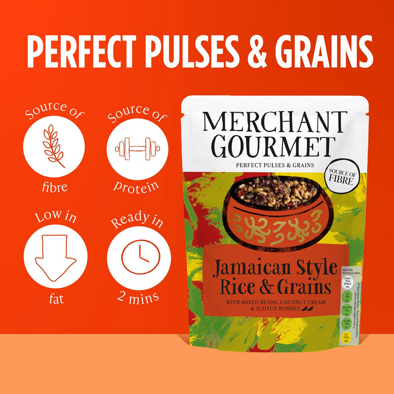 Merchant Gourmet Jamaican Grains Mix 250g, imported from the UK