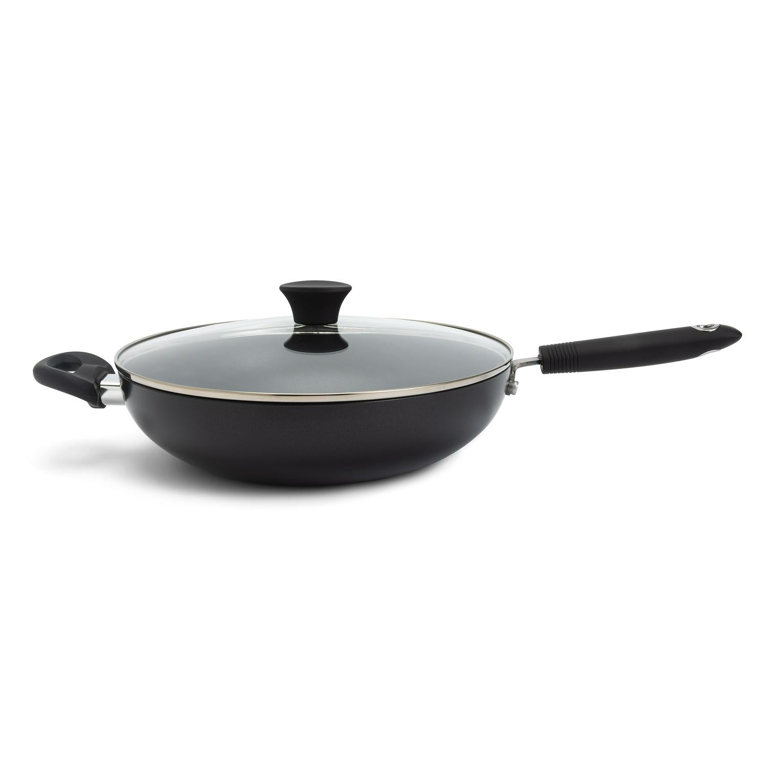 Habitat Aluminium stirfry pan Black 30cm with lid, UK version