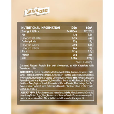 Barre protéinée Grenade saveur Caramel Chaos 60g Sainsburys - Acheter en ligne sur McGrocer