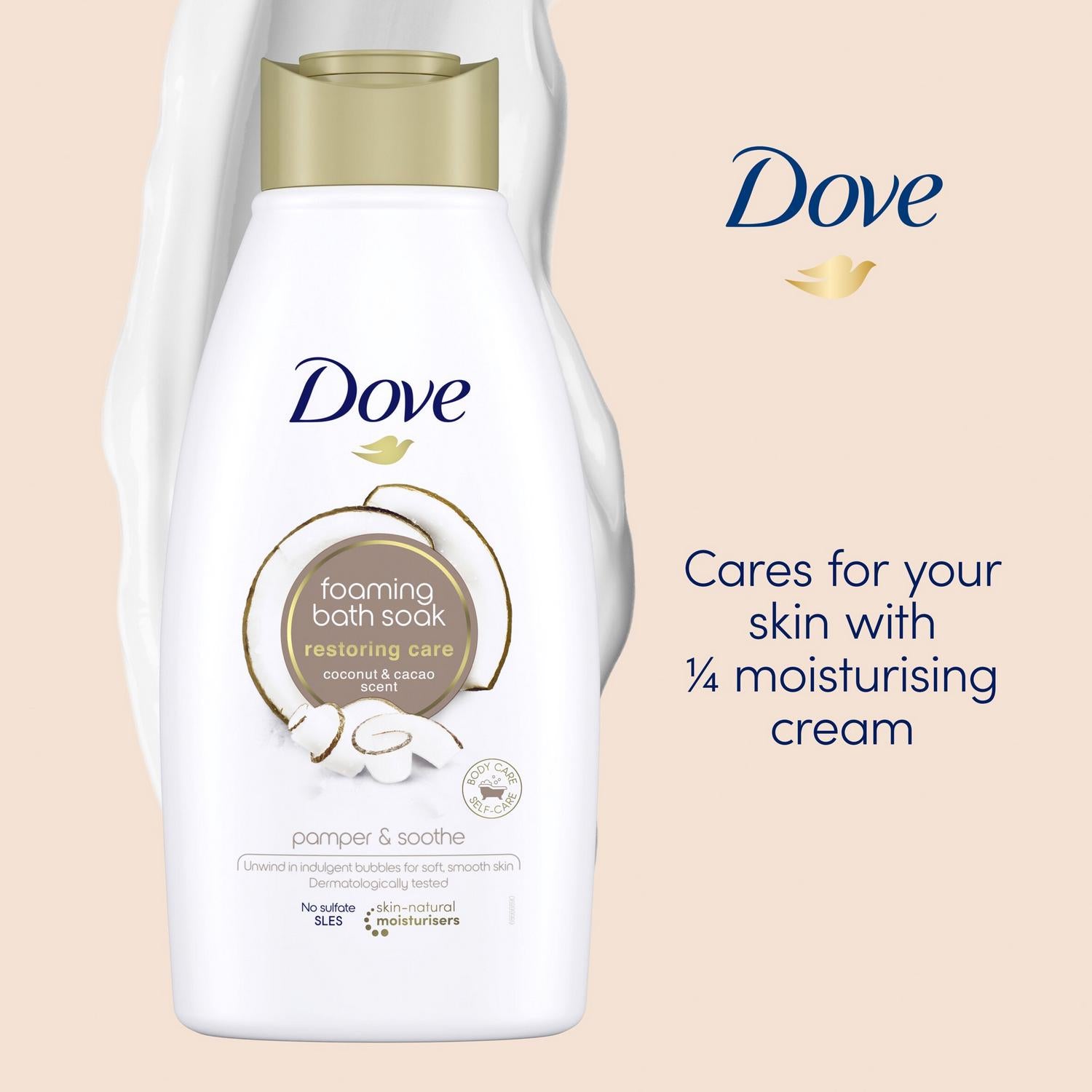 Dove Restoring Care Bath Soak Coconut Cacao 450ml - British product