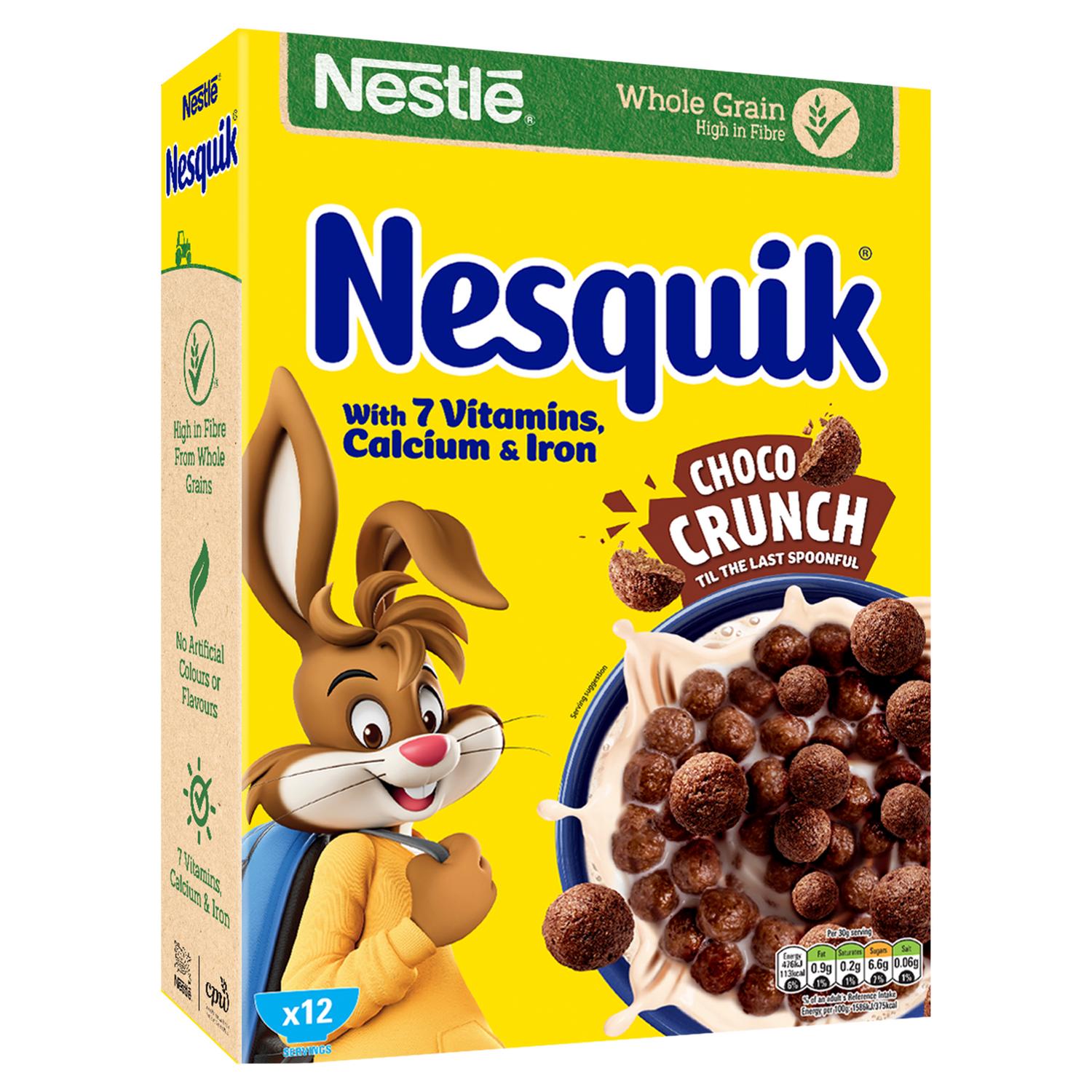 Nestle Nesquik chocolate cereal 375g pack , imported from the UK