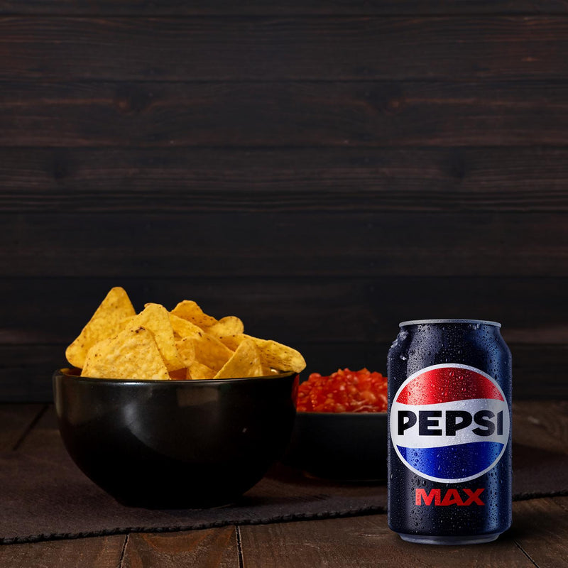 Pepsi Max no sugar cola 330ml can (British brand)