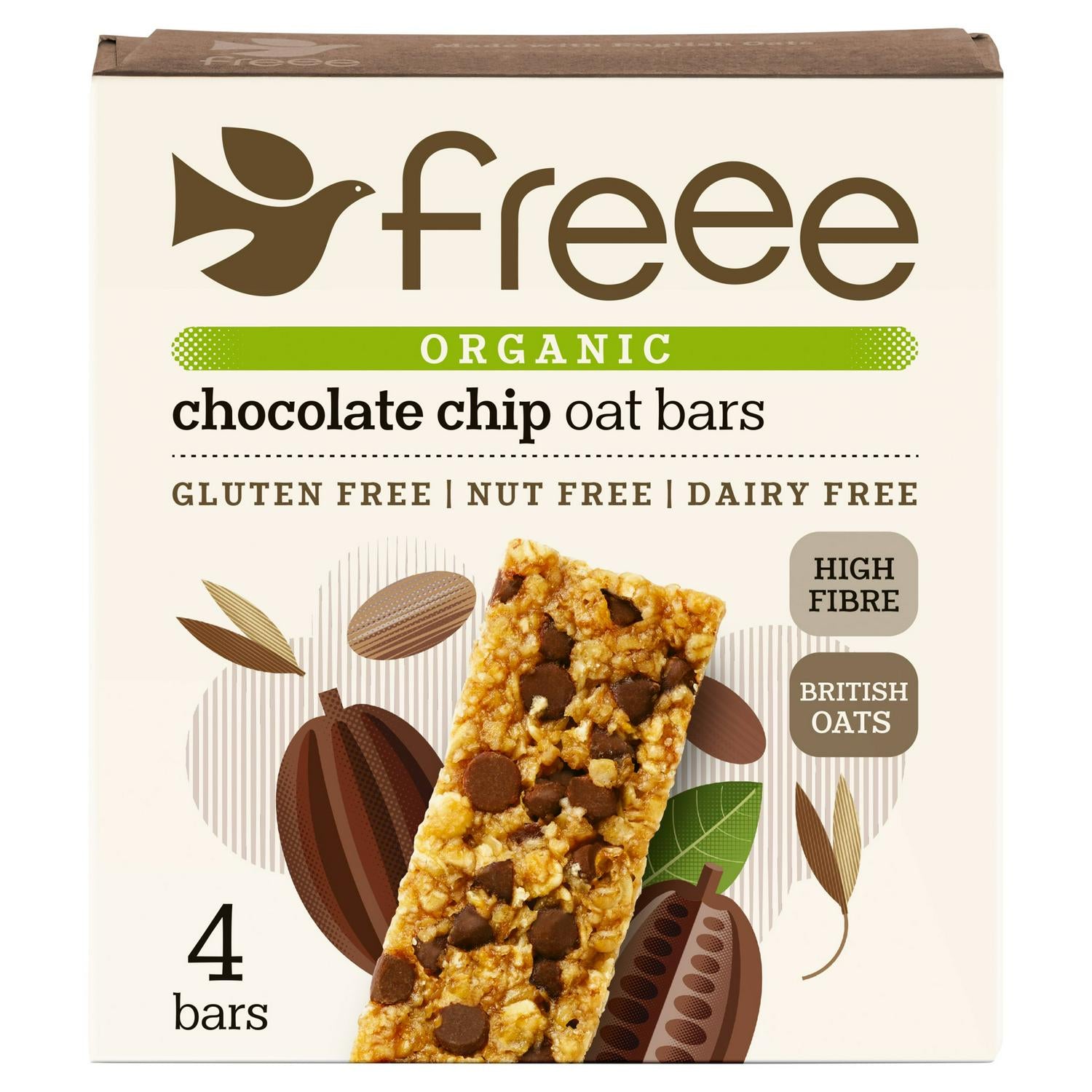 Freee gluten free organic oat bars 4 x 35g - British product
