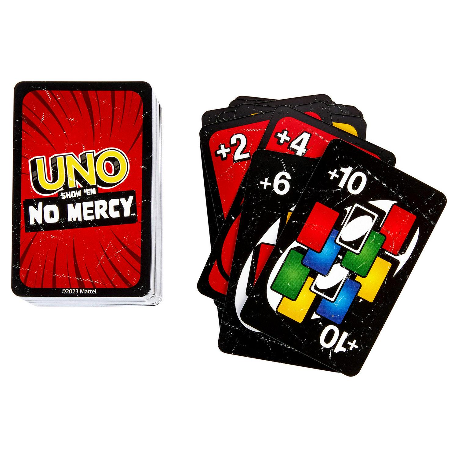Uno Show Em Mercy card game box packaging (British brand)