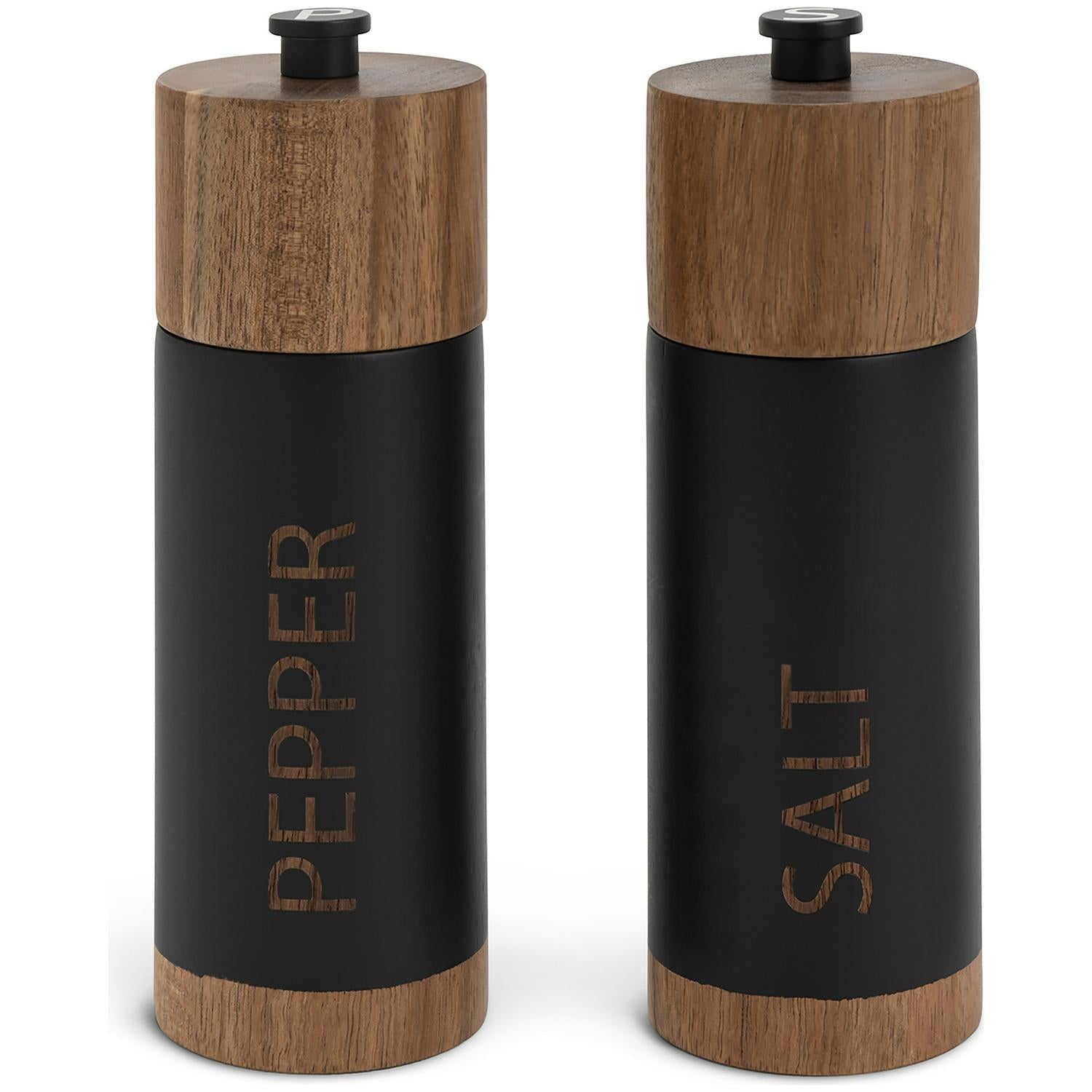 Habitat Acacia Wood Salt and Pepper Mill Black, UK version