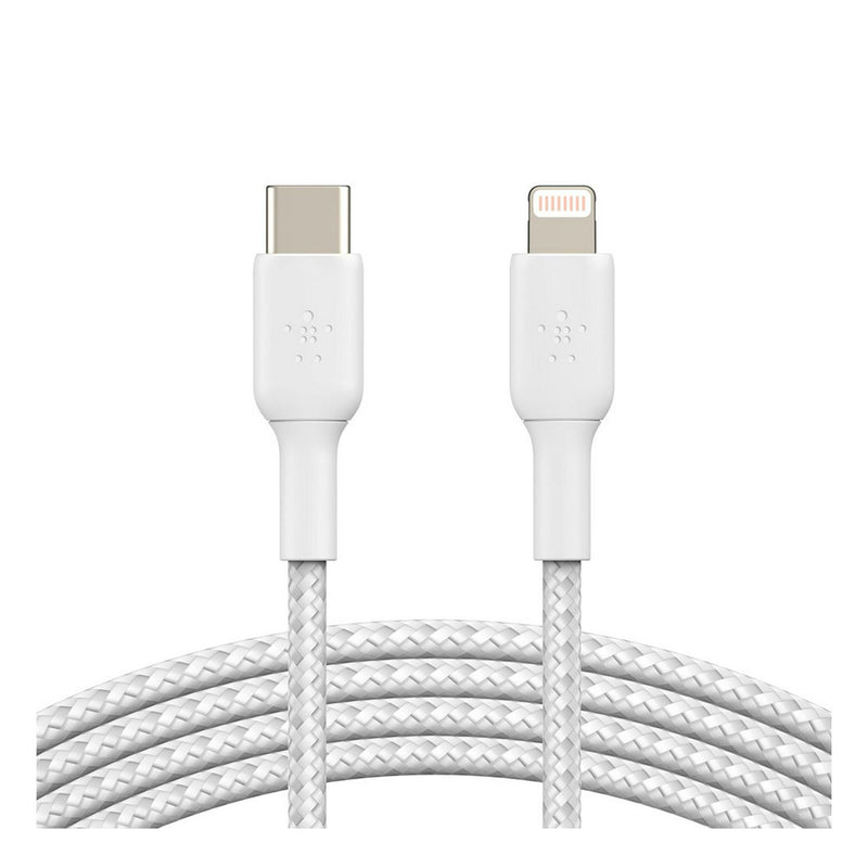 Belkin Braided USB-C to Lightning Cable White 1M - British product