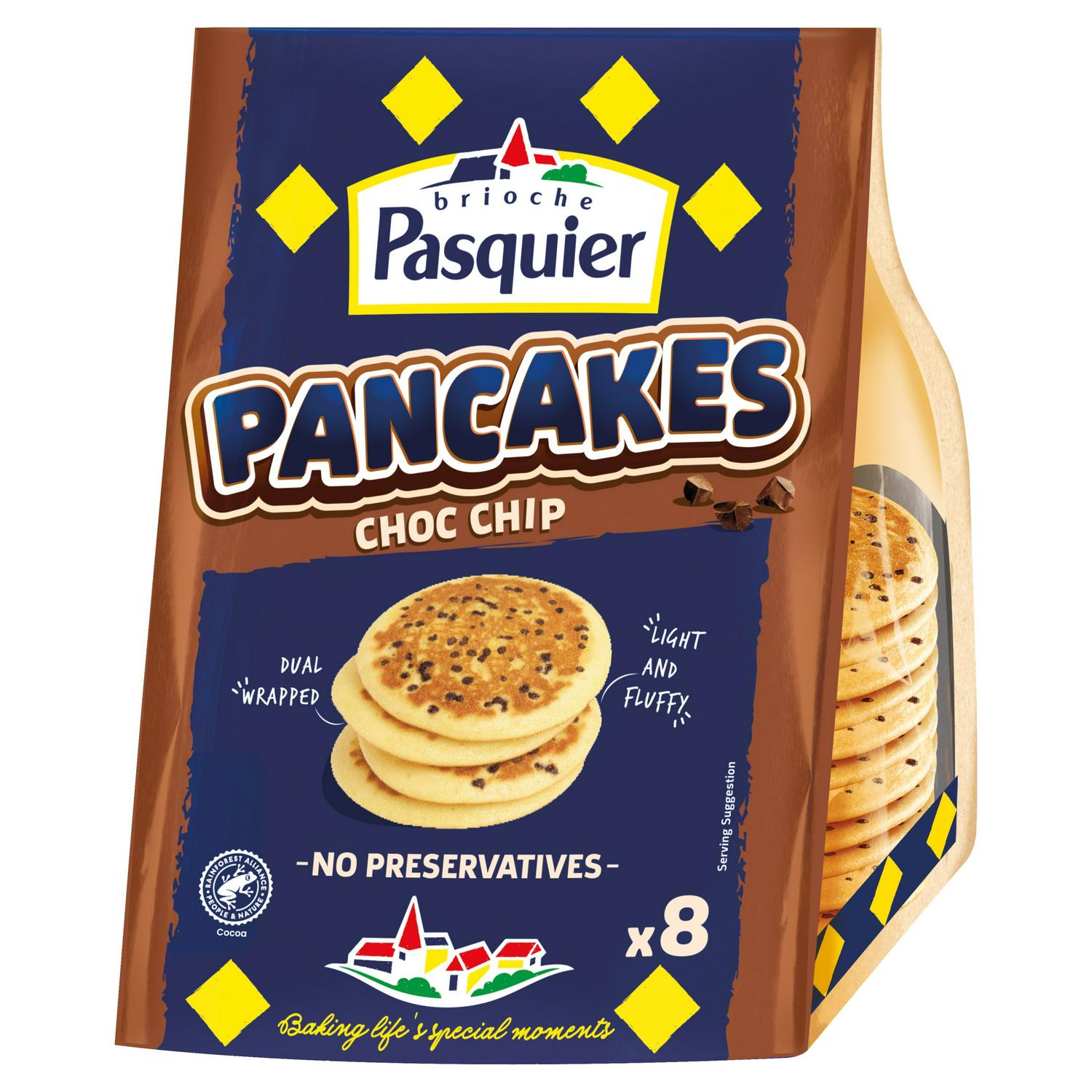 Brioche Pasquier chocolate chip pancakes pack of 8 - British product