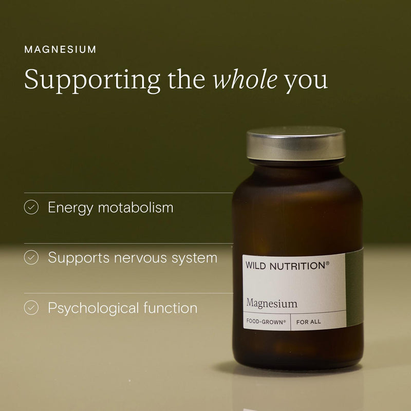 Food-Grown Magnesium Supplement Capsules for Tiredness and Muscle Support, 60 Count