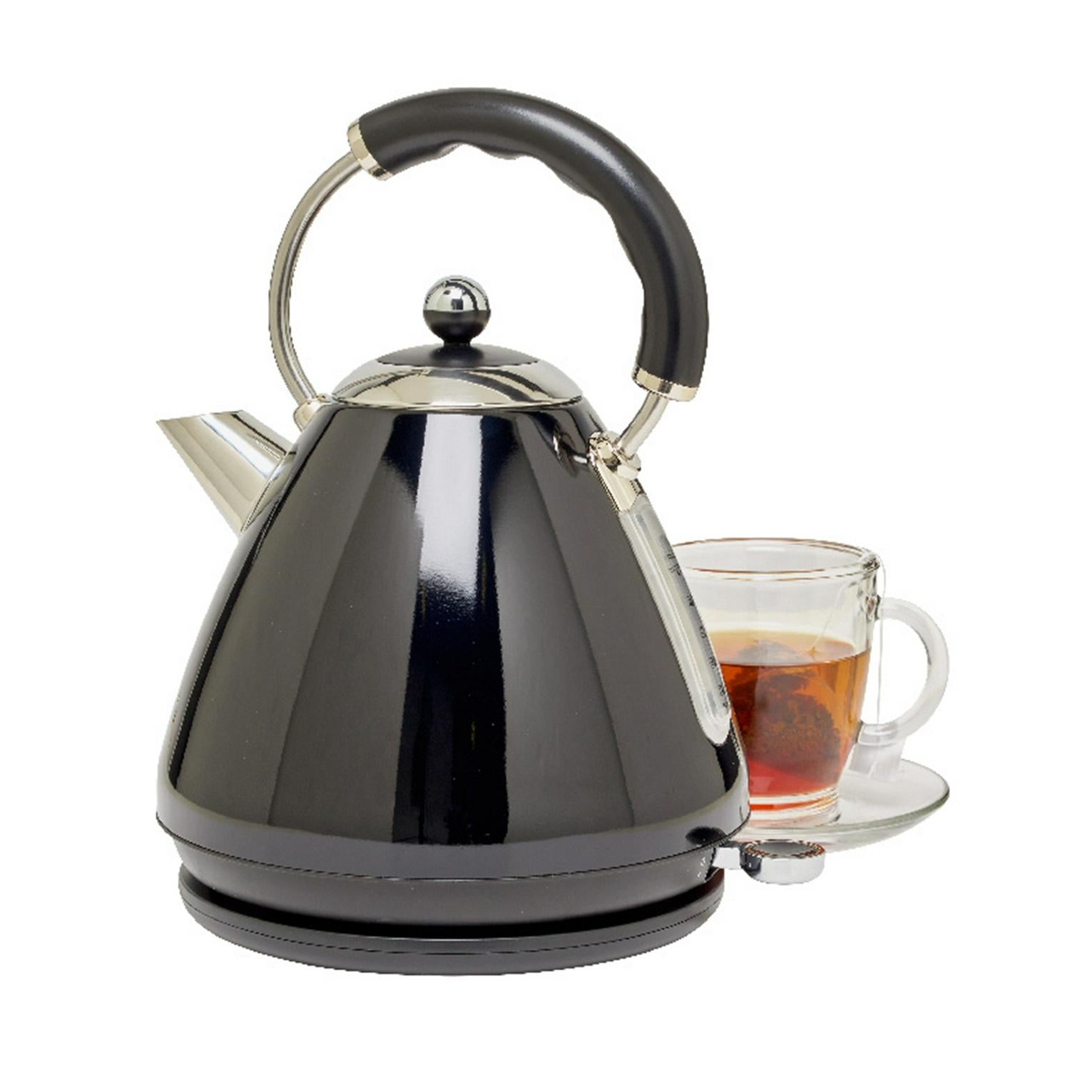 Cookworks metal pyramid kettle black 1.7L - British product