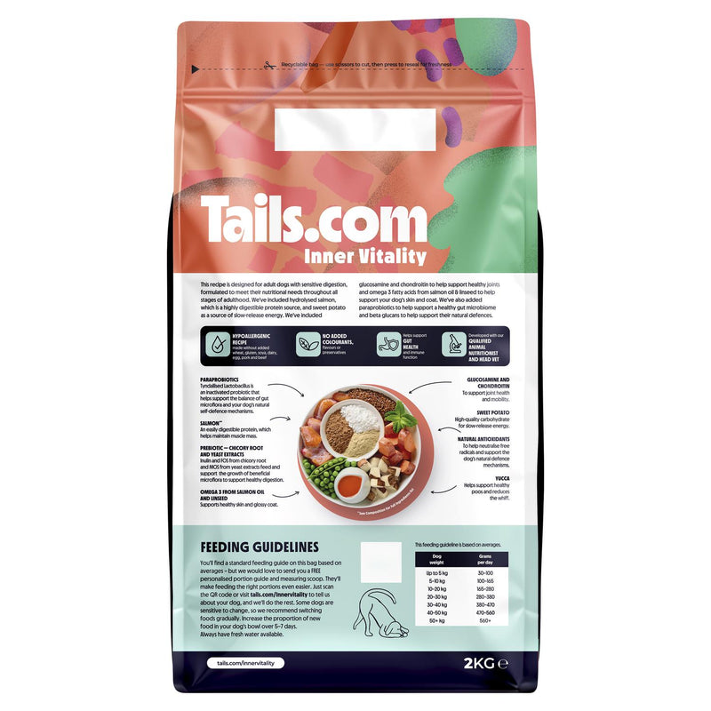 Tails.com salmon dry dog food sensitive 2kg (British brand)