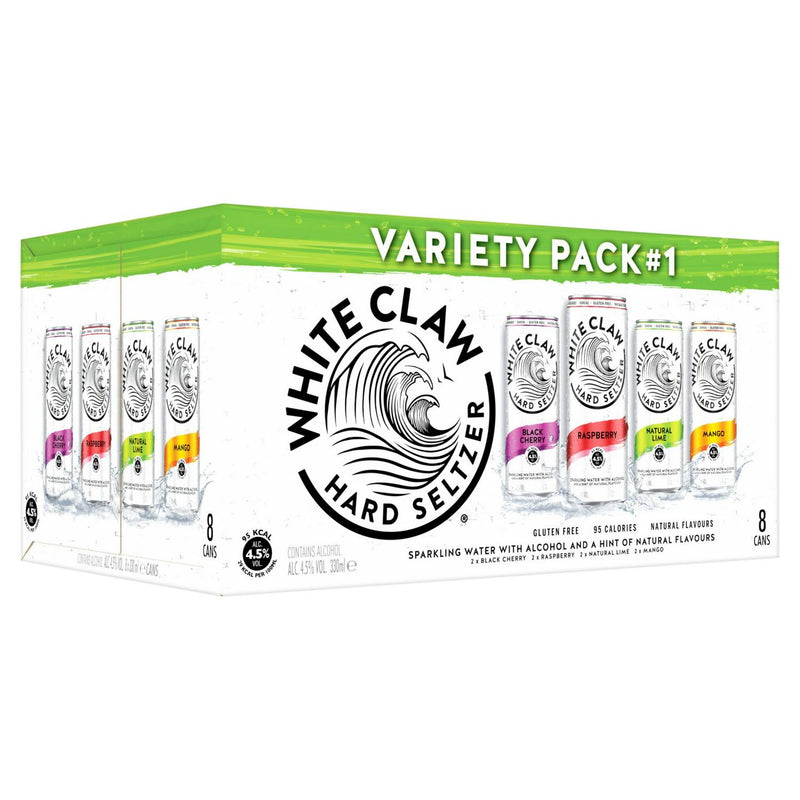Pack découverte White Claw Hard Seltzer 8 x 330 ml (marque britannique)