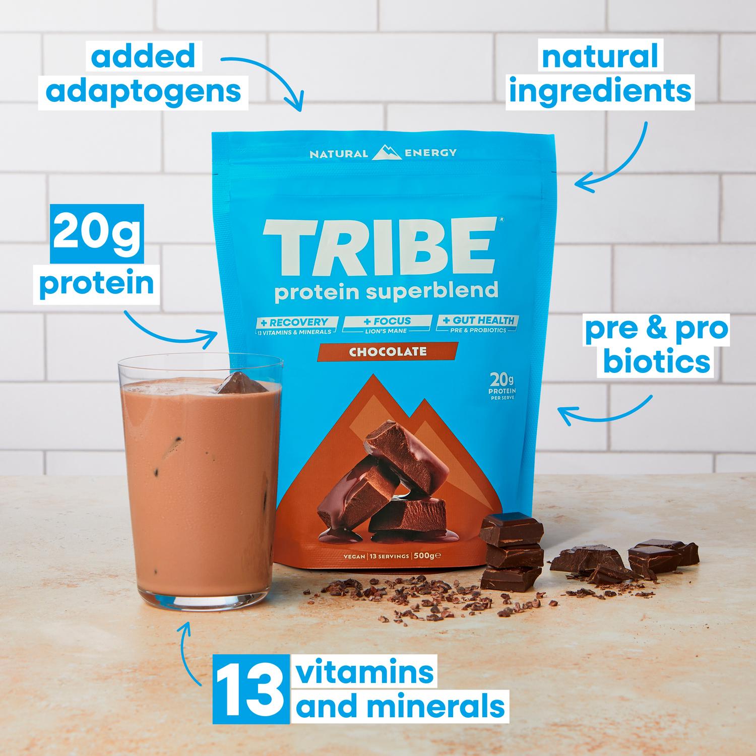 Tribe Protein Superblend Chocolate 500g (British brand)