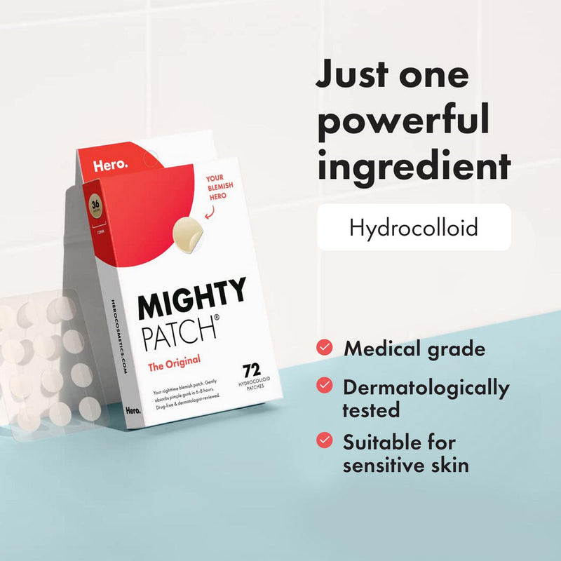 Hero Cosmetics Mighty Patch spot patches 24 pack, imported from the UK