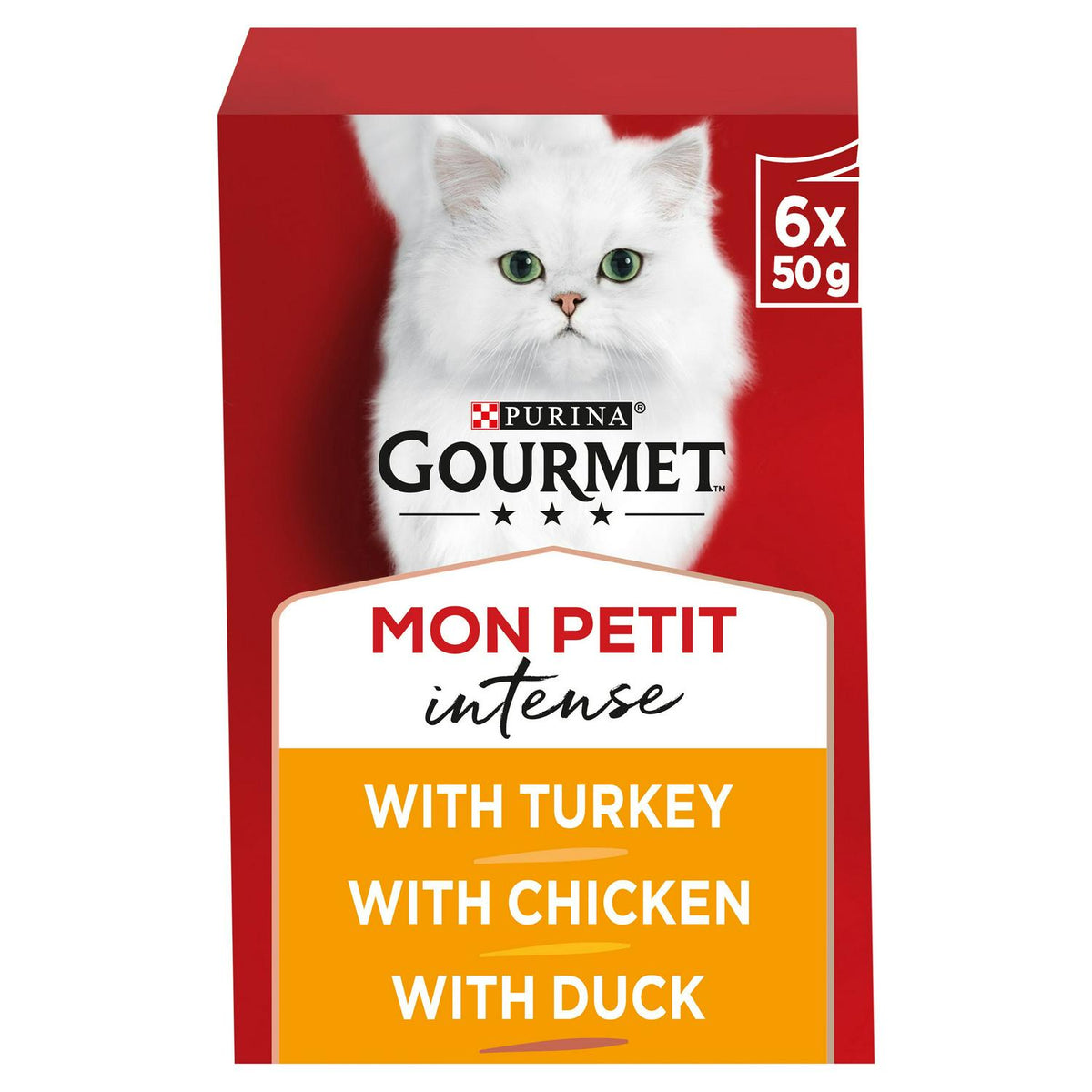 Gourmet Mon Petit Meaty Variety Duck, Chicken & Turkey Wet Cat Food 6 x 50g