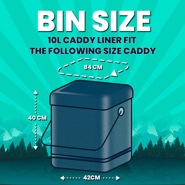 Compostable Drawstring Caddy Liners 10 Litre Pack of 16