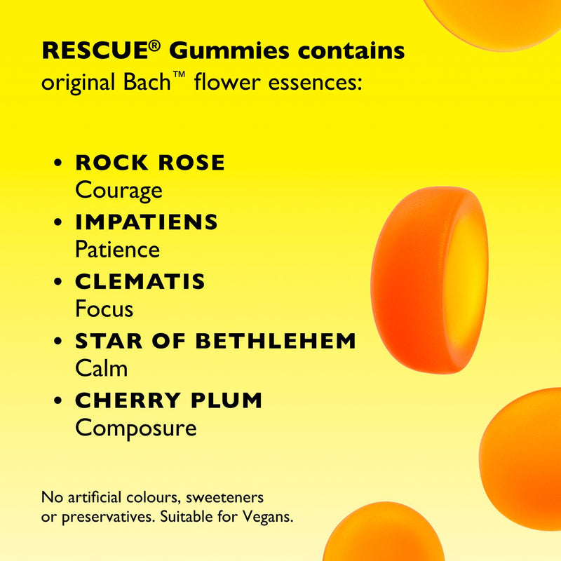Bach Rescue Gummies Orange 60 count - British product