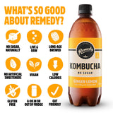 Remedy Ginger Lemon Kombucha 1L, imported from the UK