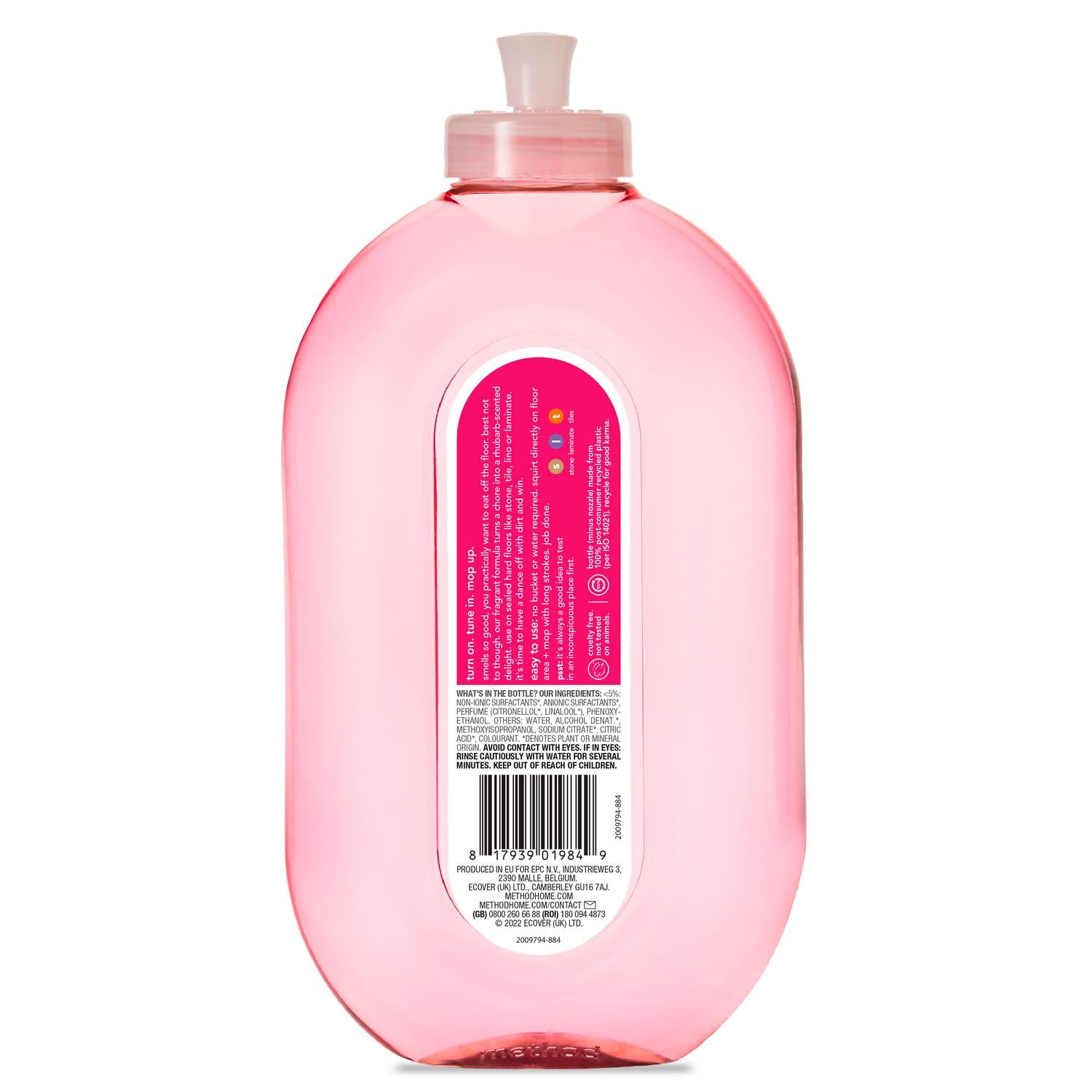 Method All Floor Cleaner Wild Rhubarb 739ml, imported from the UK