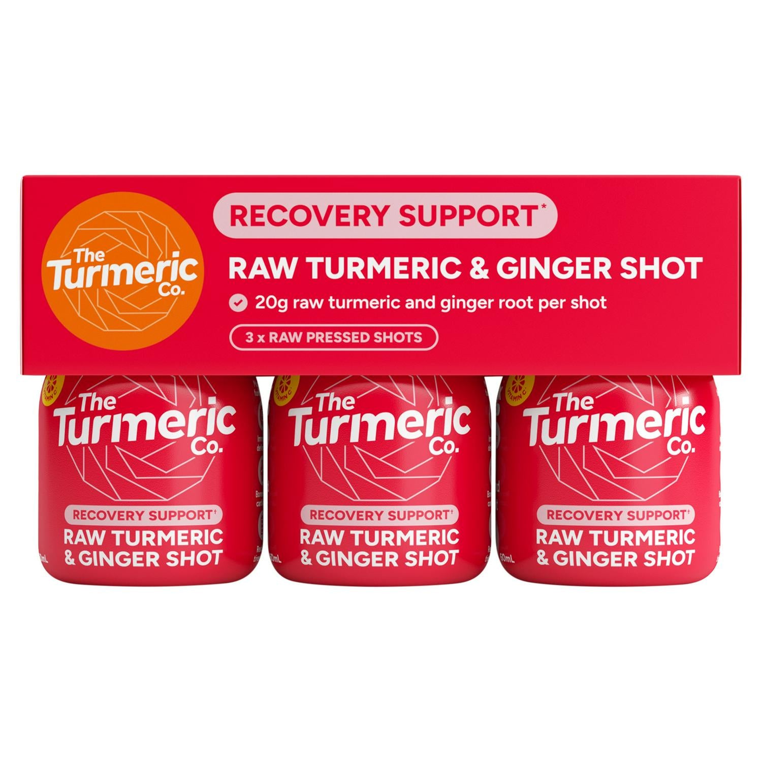The Turmeric Co. Raw Turmeric & Ginger Shot 3 x 60ml