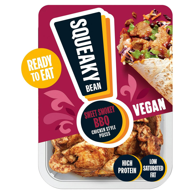 Squeaky Bean Chicken Style Pieces Sweet Smokey BBQ 130g (British brand)