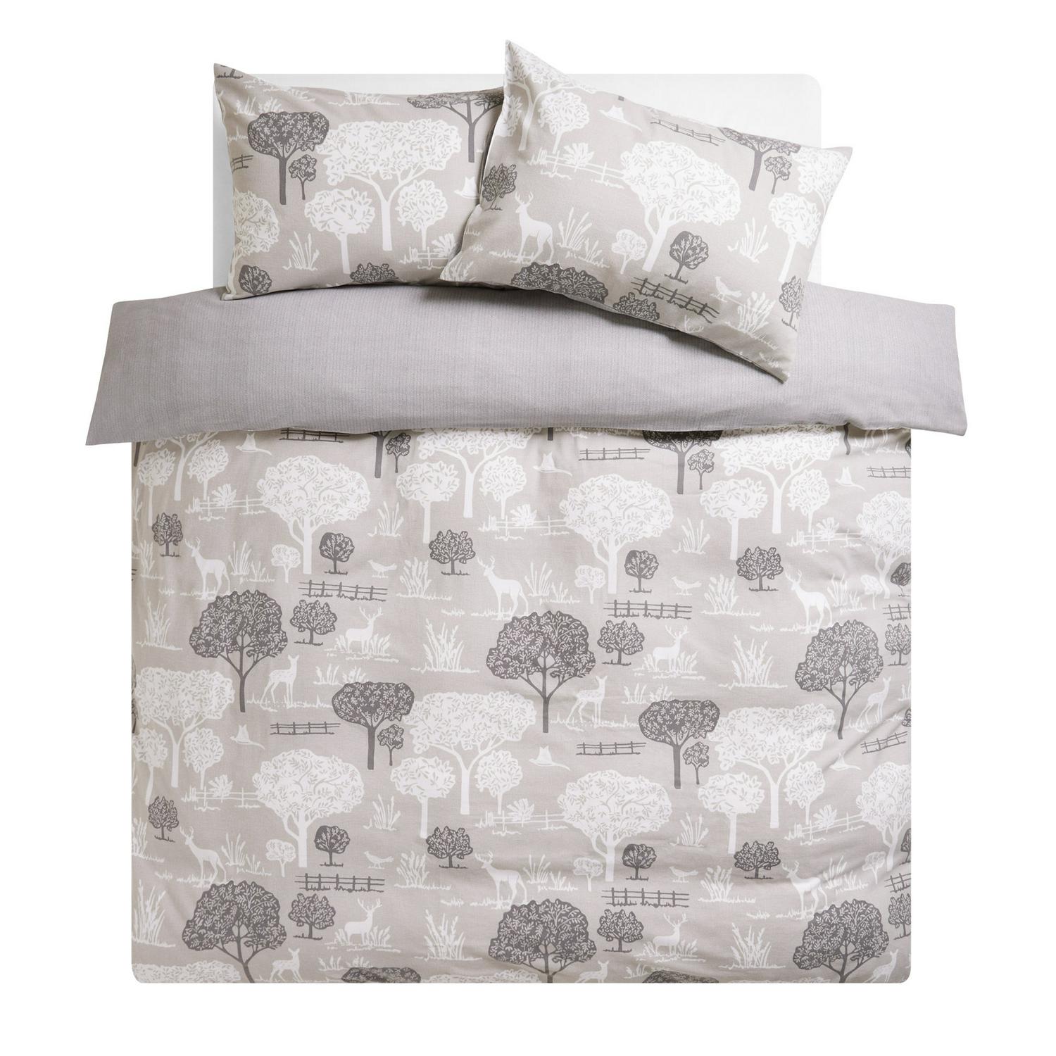Sainsbury's Country Landscape Grey King Duvet Cover Pillowcase (British brand)