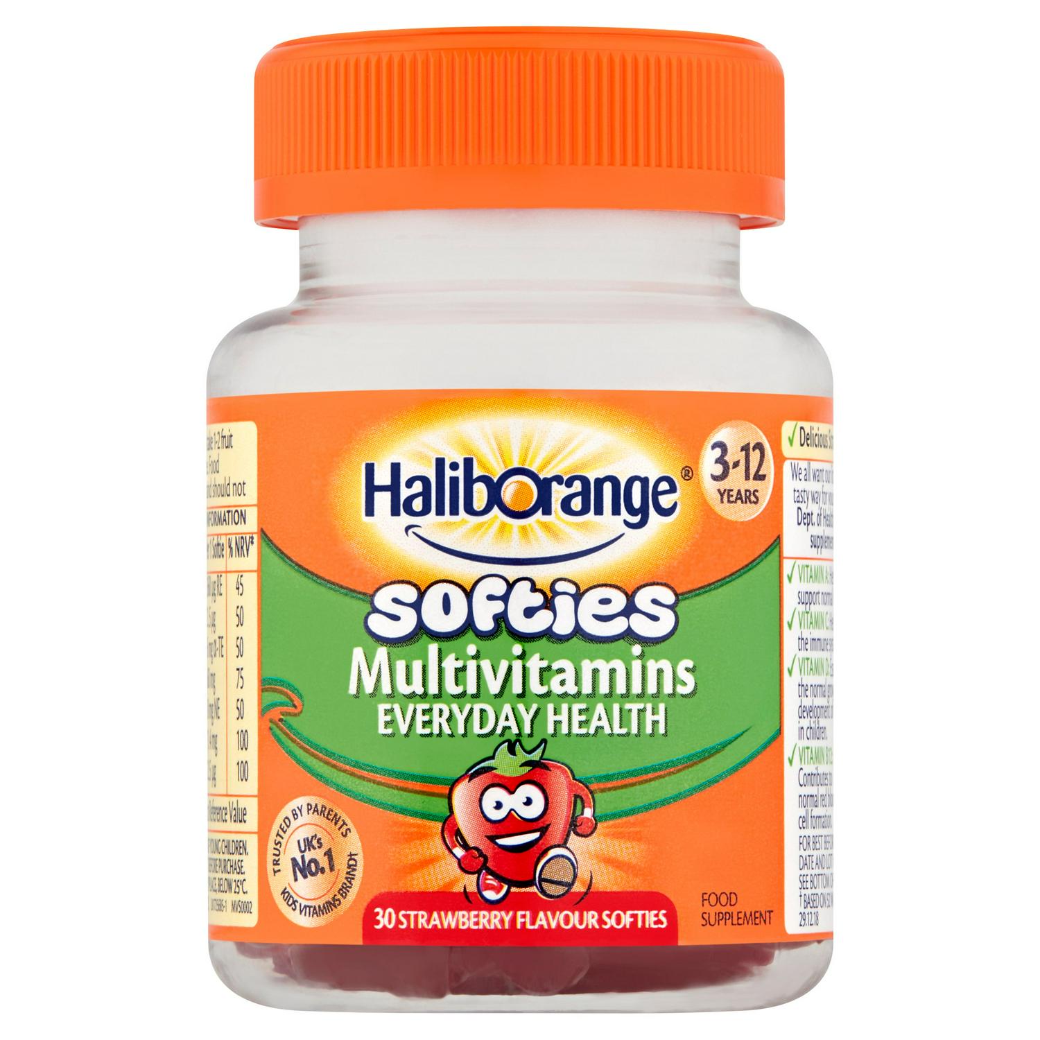 Haliborange Fruit Softies Strawberry Flavour 30 Count, UK version