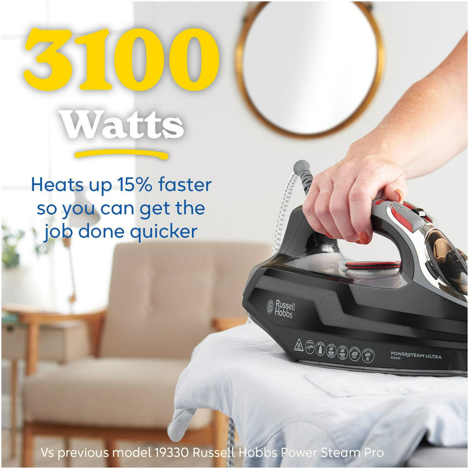Russell Hobbs Powersteam Ultra Vertical Steam Iron 350ml, imported from the UK