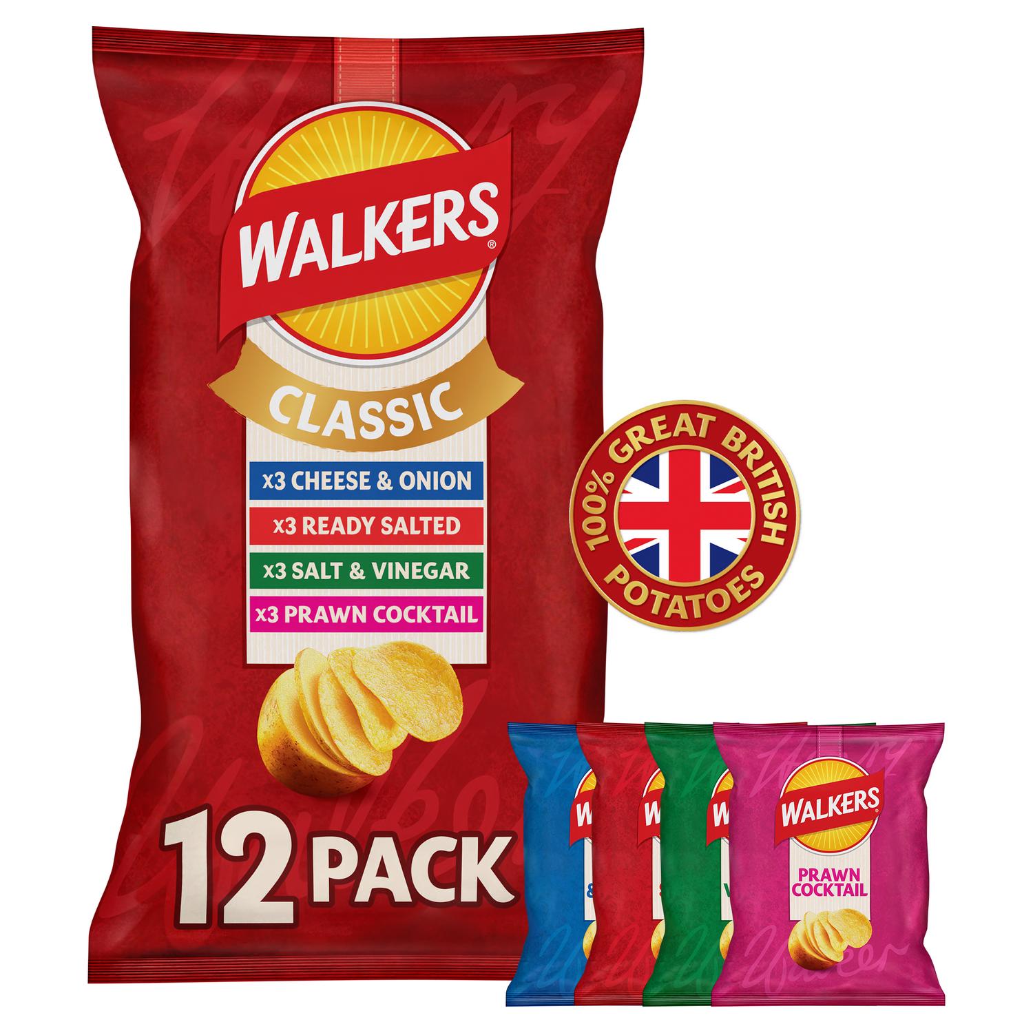 Walkers Classic Variety Multipack Crisps 12x25g (British brand)
