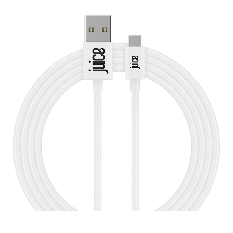 White USB C cable 2 metres for smartphones and tablets (British brand)